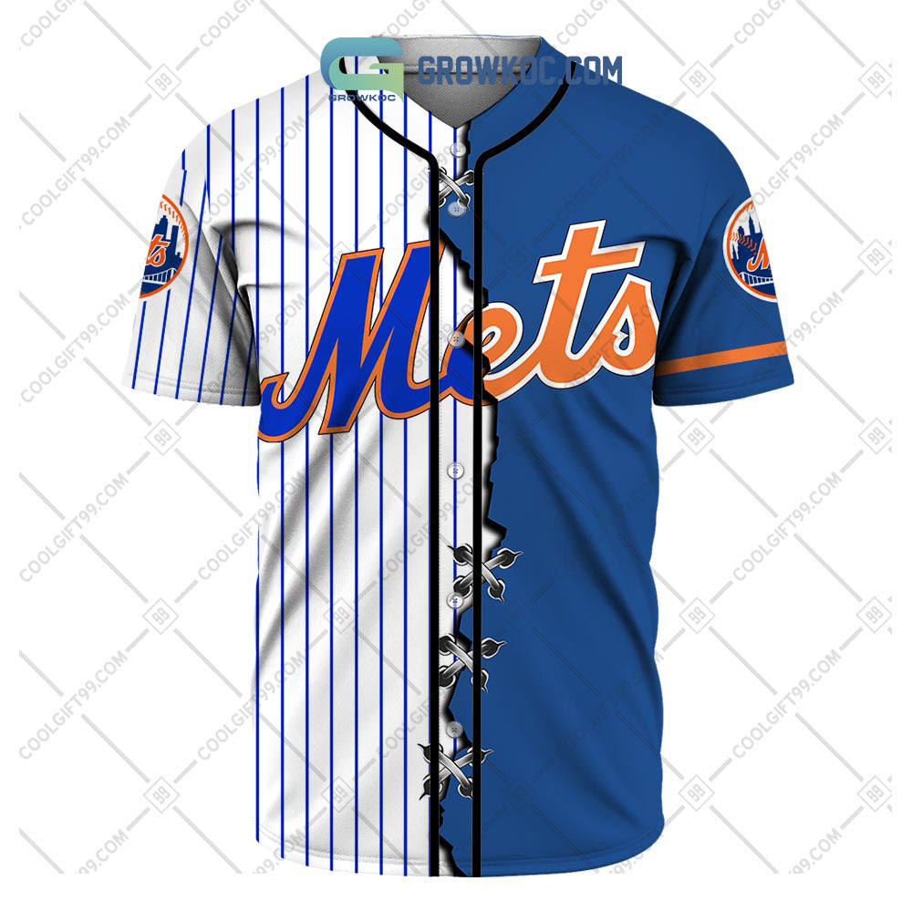New York Mets MLB Personalized Mix Baseball Jersey baseball jersey product view 2