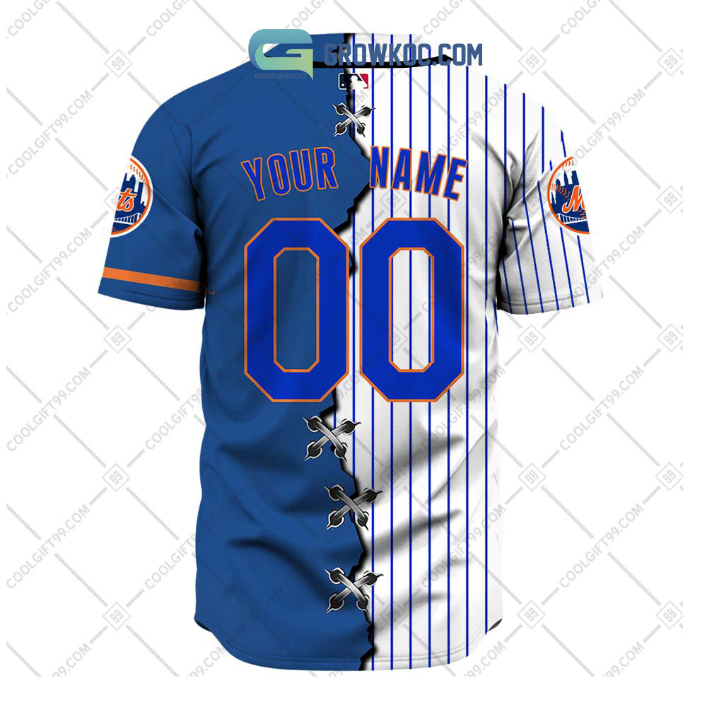 New York Mets MLB Personalized Mix Baseball Jersey baseball jersey product view 3