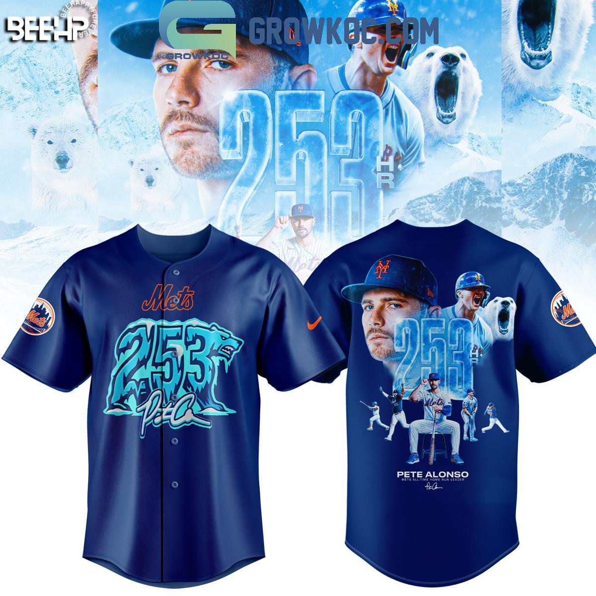 New York Mets Pete Alonso Hits Home Run 253 Baseball Jersey baseball jersey product view 2