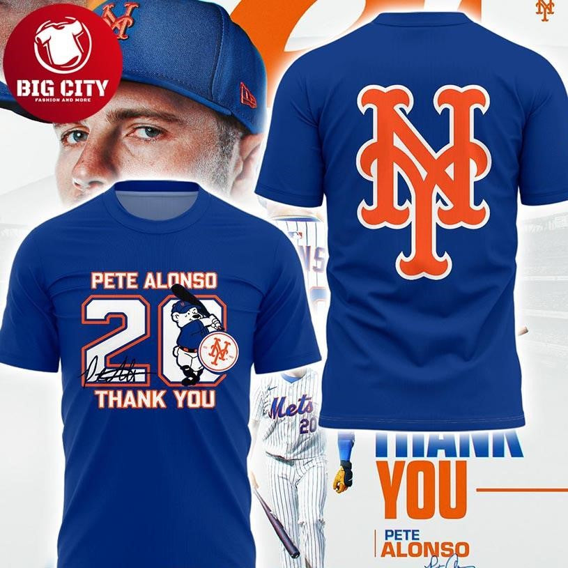 New York Mets Pete Alonso Thank You 2025 #20 Star Two Sided Shirt Unisex T-shirt, Sweatshirt, Hoodie, Long Sleeve Tee - T-Shirt, Sweatshirt, Hoodie