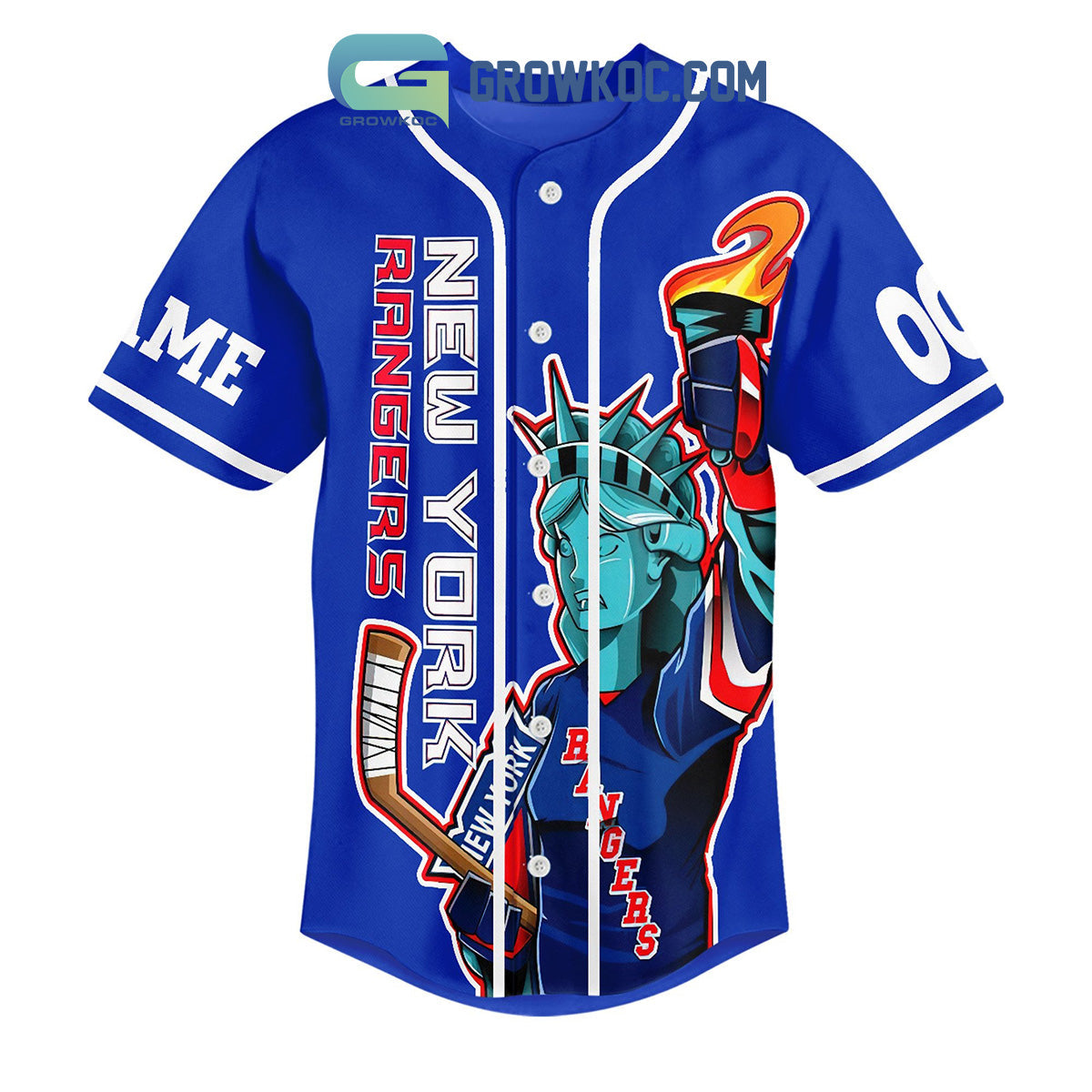 New York Rangers No Quit In New York Personalized Baseball Jersey baseball jersey product view 2