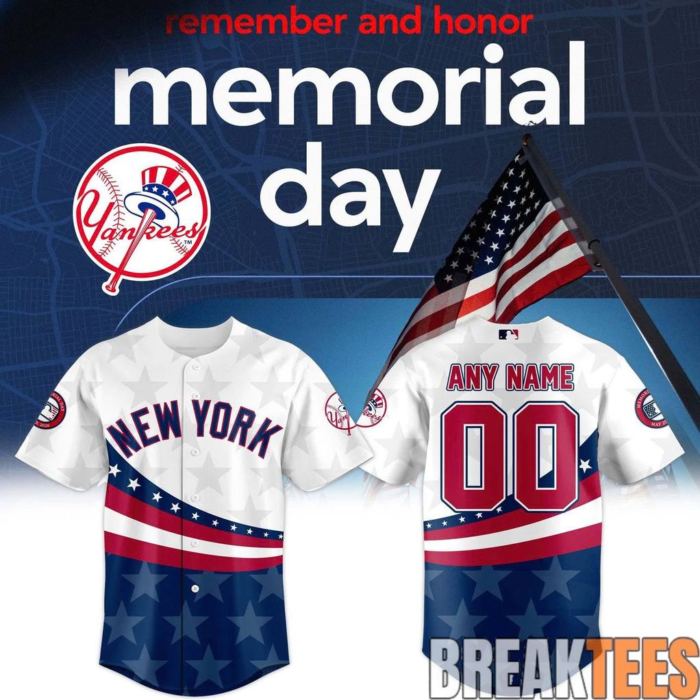 New York Yankees 2026 Memorial Day Custom Baseball Jersey Unisex T-shirt, Sweatshirt, Hoodie, Long Sleeve Tee - T-Shirt, Sweatshirt, Hoodie