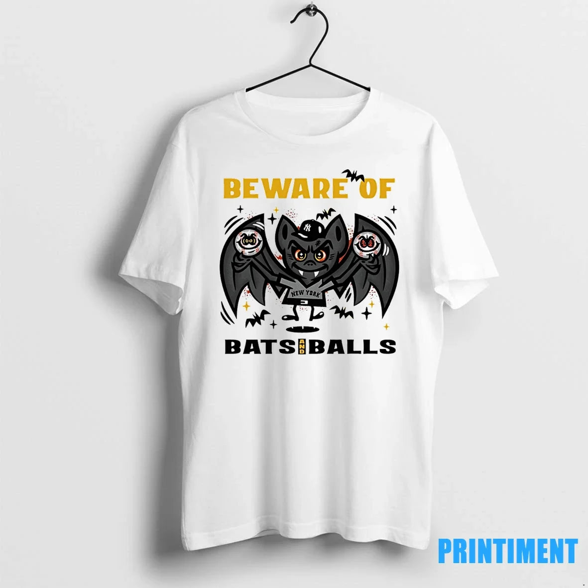 New York Yankees Beware Of Bats And Balls October Halloween Tshirts Sweater Unisex T-shirt, Sweatshirt, Hoodie, Long Sleeve Tee - T-Shirt, Sweatshirt, Hoodie