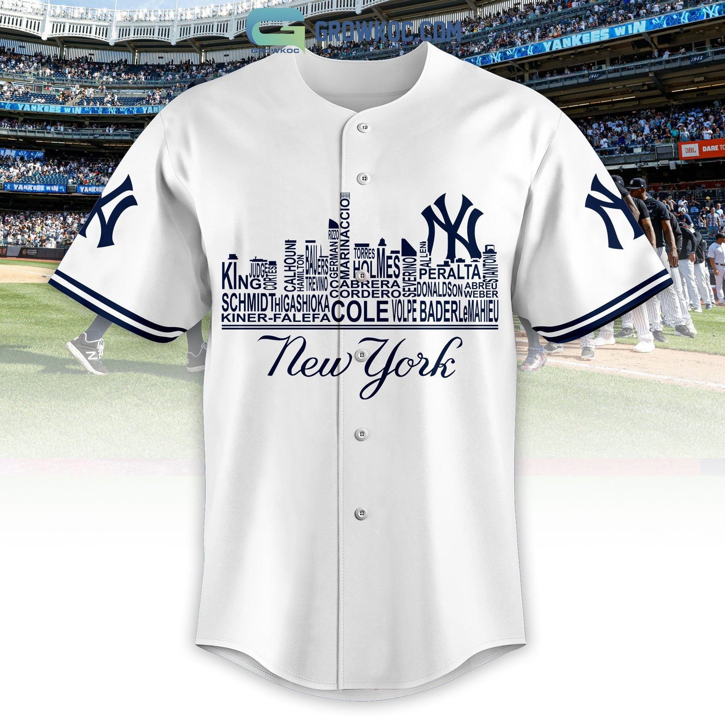 New York Yankees City Champions Best Team Personalized Baseball Jersey baseball jersey product view 2