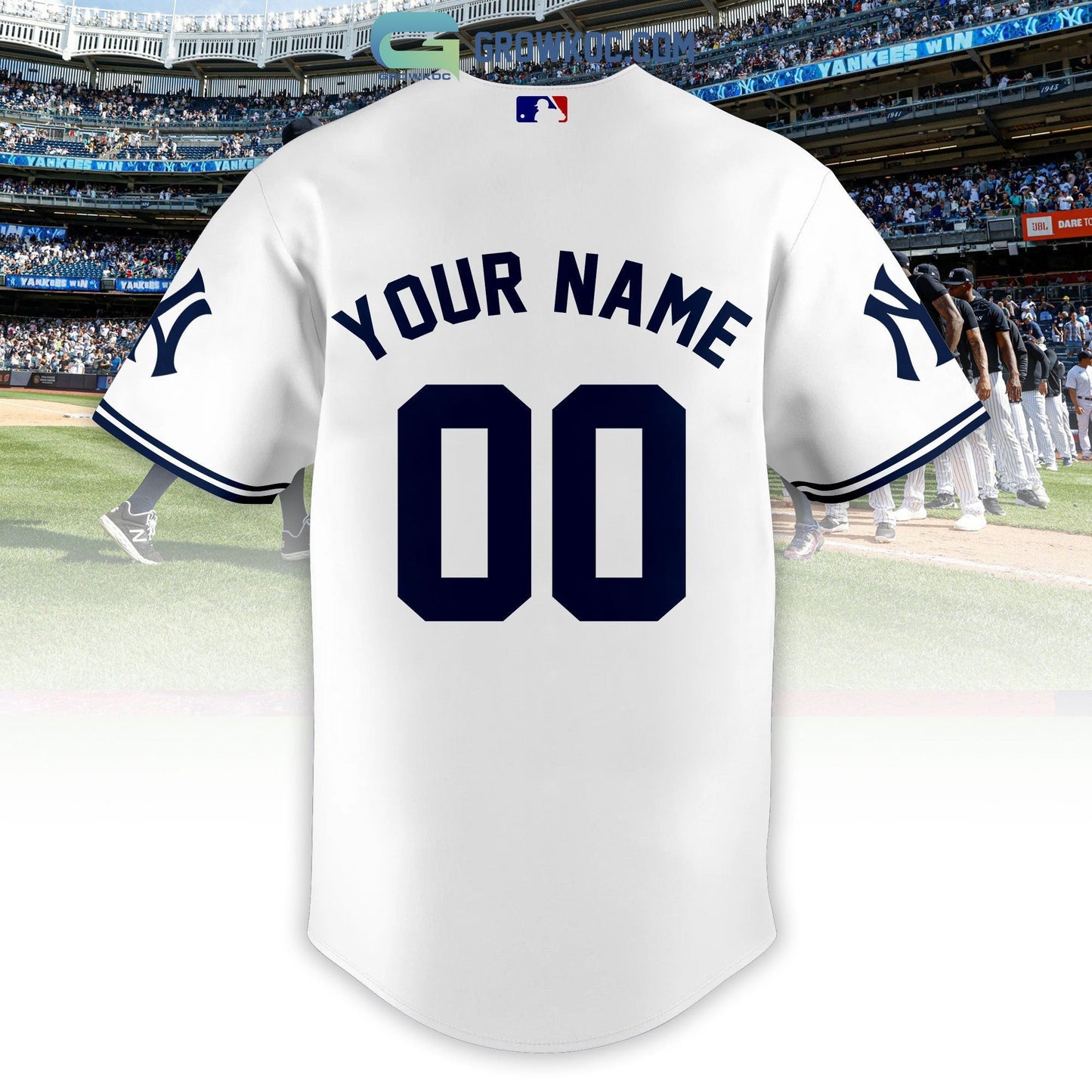 New York Yankees City Champions Best Team Personalized Baseball Jersey baseball jersey product view 3