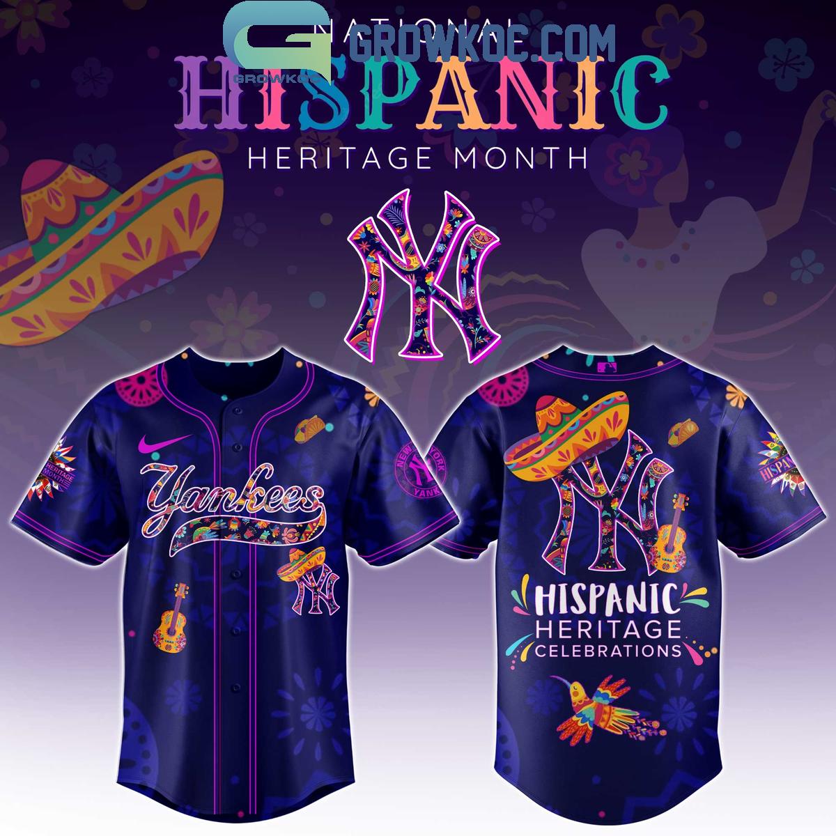 New York Yankees Hispanic Heritage Celebrations 2025 Baseball Jersey baseball jersey product view 1