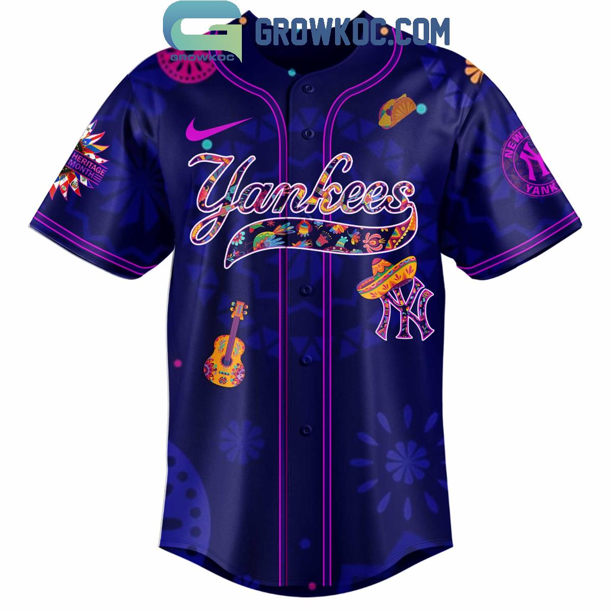 New York Yankees Hispanic Heritage Celebrations 2025 Baseball Jersey baseball jersey product view 2