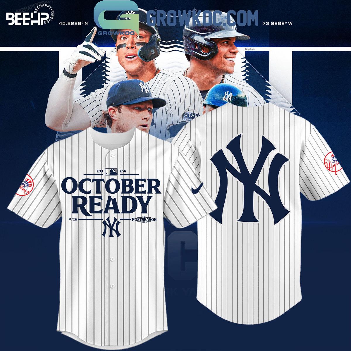 New York Yankees October Ready 2024 Stripe Version Baseball Jersey baseball jersey product view 1