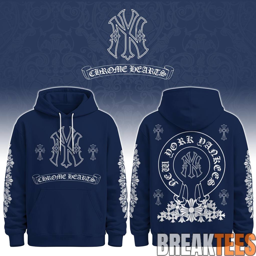 New York Yankees x Chrome Heart 2026 Special Hoodie Unisex T-shirt, Sweatshirt, Hoodie, Long Sleeve Tee - T-Shirt, Sweatshirt, Hoodie