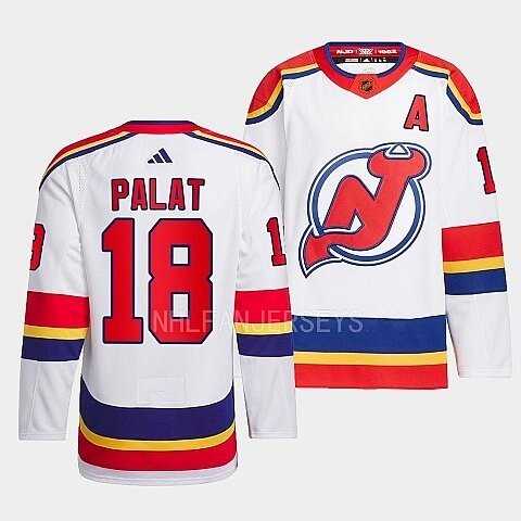 New Jersey Devils #18 ondrej-palat-white-2022reverse-retro-2.0-authentic-primegreen-jersey hockey jersey product view 1