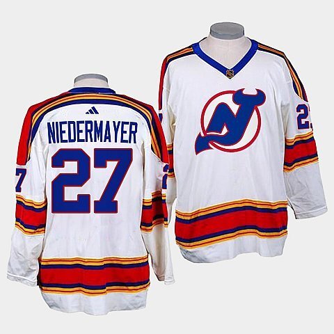 New Jersey Devils #27 scott-niedermayer-white-reverse-retro-2.0-replica-jersey Hockey Jersey hockey jersey product view 1