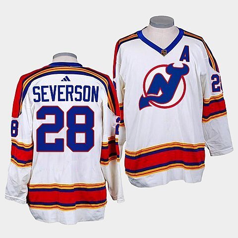 New Jersey Devils #28 damon-severson-white-reverse-retro-2.0-replica-jersey Hockey Jersey hockey jersey product view 1