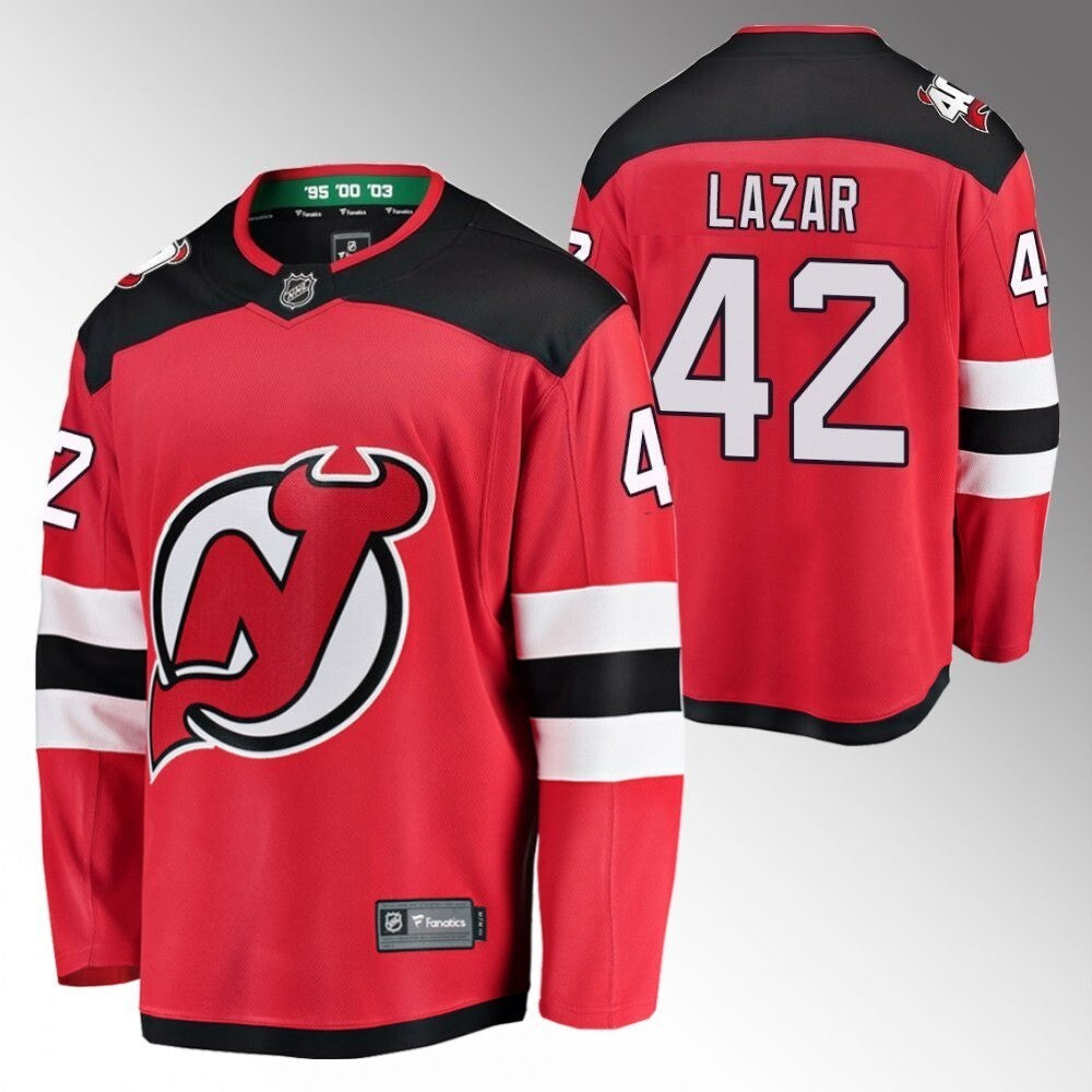 New Jersey Devils #42 Curtis Lazar Red Home Jersey Hockey Jersey hockey jersey product view 1