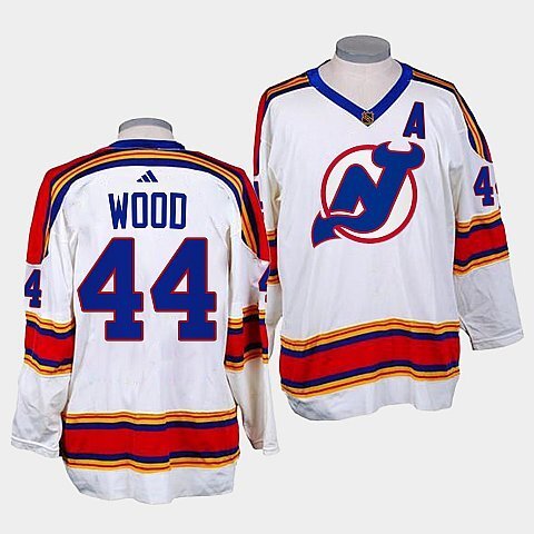 New Jersey Devils #44 miles-wood-white-reverse-retro-2.0-replica-jersey Hockey Jersey hockey jersey product view 1