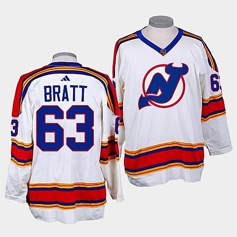 New Jersey Devils #63 jesper-bratt-white-reverse-retro-2.0-replica-jersey Hockey Jersey hockey jersey product view 1