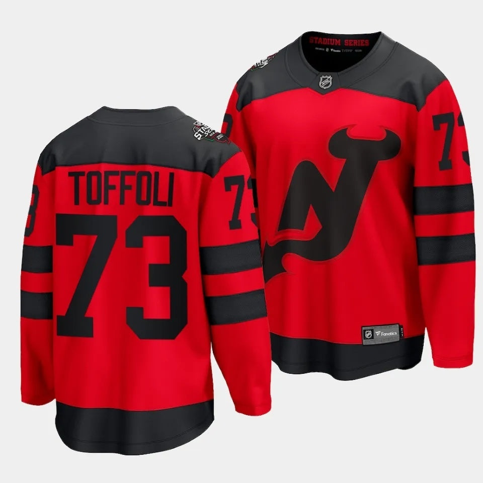 New Jersey Devils #73 Tyler Toffoli 2024 NHL Stadium Series Jersey Red Hockey Jersey hockey jersey product view 1