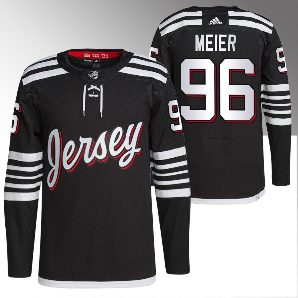 New Jersey Devils #96 Timo Meier Black Alternate Jersey Hockey Jersey hockey jersey product view 1
