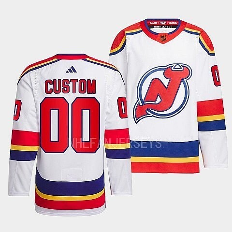 New Jersey Devils custom-white-2022reverse-retro-2.0-authentic-primegreen-jersey Hockey Jersey hockey jersey product view 1