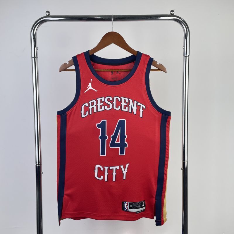 New Orleans Pelicans #14 Brandon Ingram 2324 statement jersey red Style 2 Basketball Jersey basketball jersey product view 1