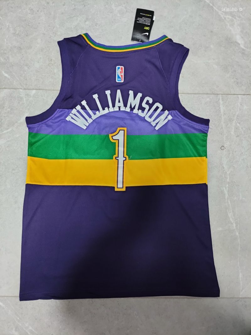 New Orleans Pelicans #1 Zion Williamson 22-23 Season nba Pelicans Team 1# City Edition Purple Jersey Style 1 basketball jersey product view 1