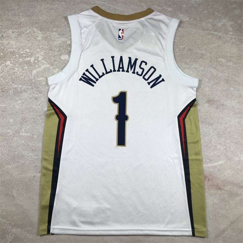 New Orleans Pelicans #1 Zion Williamson Hot Press Pelicans 1 White s-xxl Style 1 Basketball Jersey basketball jersey product view 1