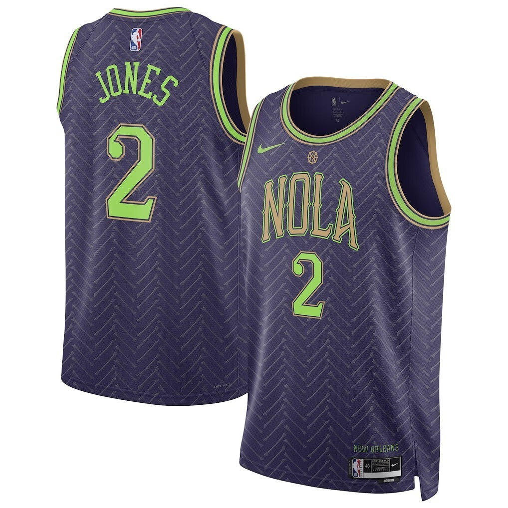 New Orleans Pelicans #2 Herbert Jones Unisex 202425 Swingman Player Jersey - City Edition - Purple basketball jersey product view 1