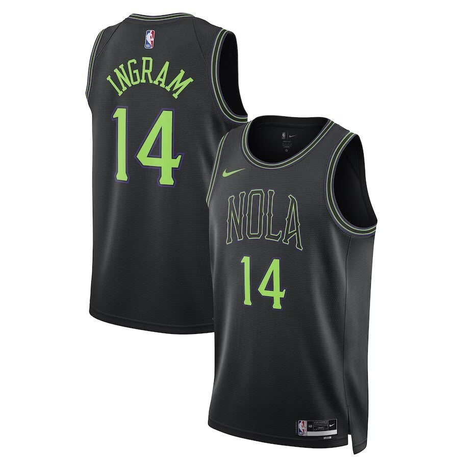 New Orleans Pelicans #4 Brandon Ingram Unisex 202324 Swingman Jersey - Black - City Edition basketball jersey product view 1