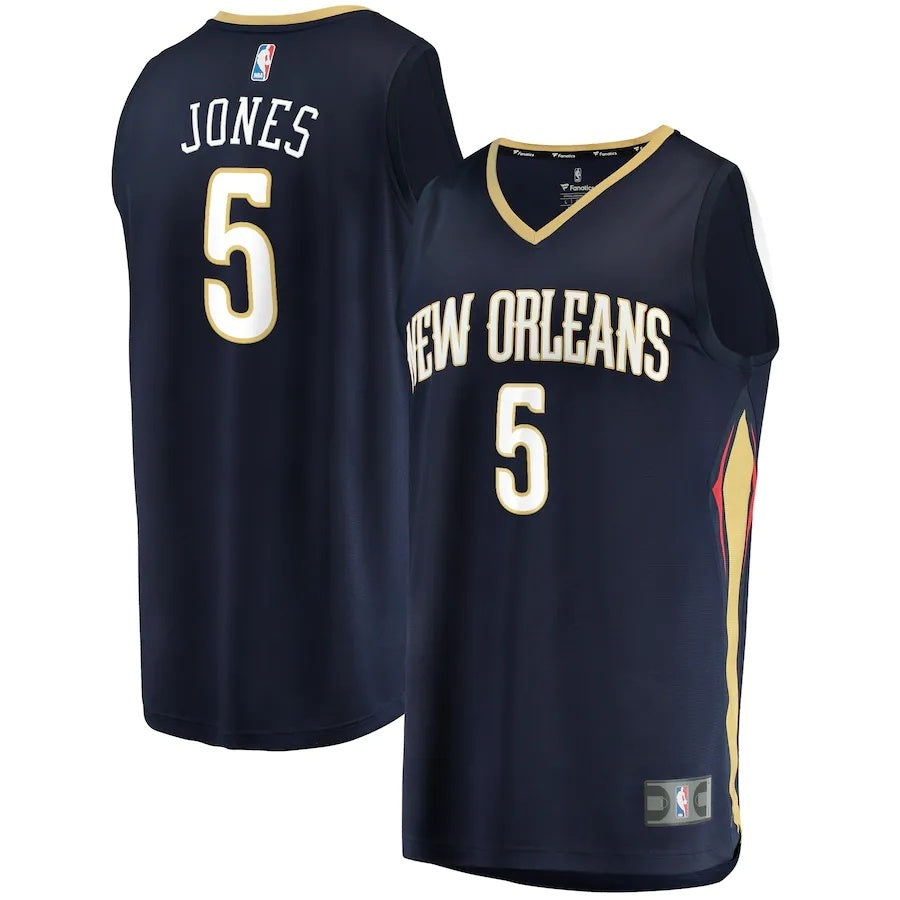 New Orleans Pelicans #5 Herbert Jones Fanatics Branded 202122 Fast Break Replica Jersey - Icon Edition - Navy basketball jersey product view 1