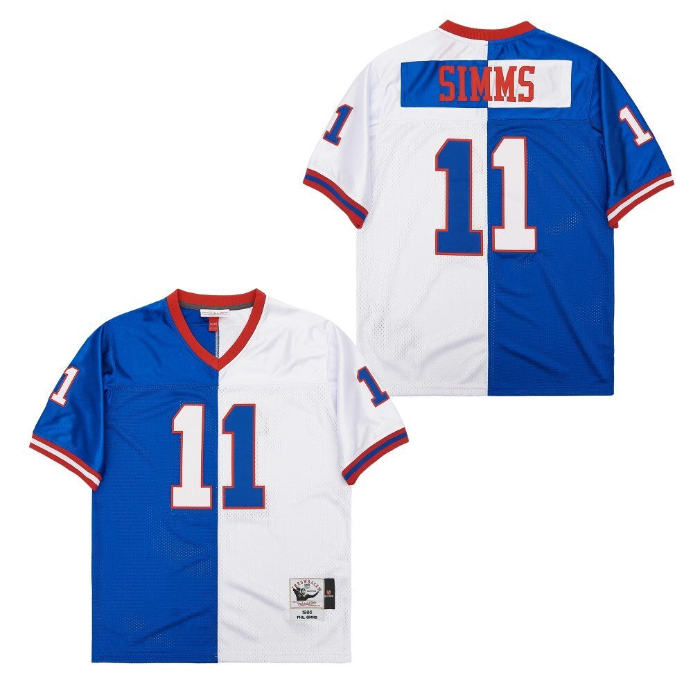 New York Giants #11 Phil Simms 11 Giants Retro Blue White 1986 Football Jersey football jersey product view 1