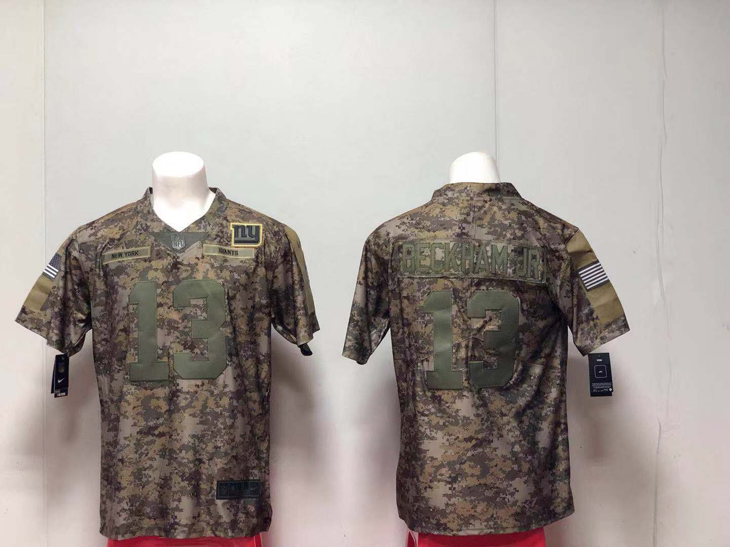 New York Giants #13 Odell Beckham Jr Camo Football Jersey football jersey product view 1