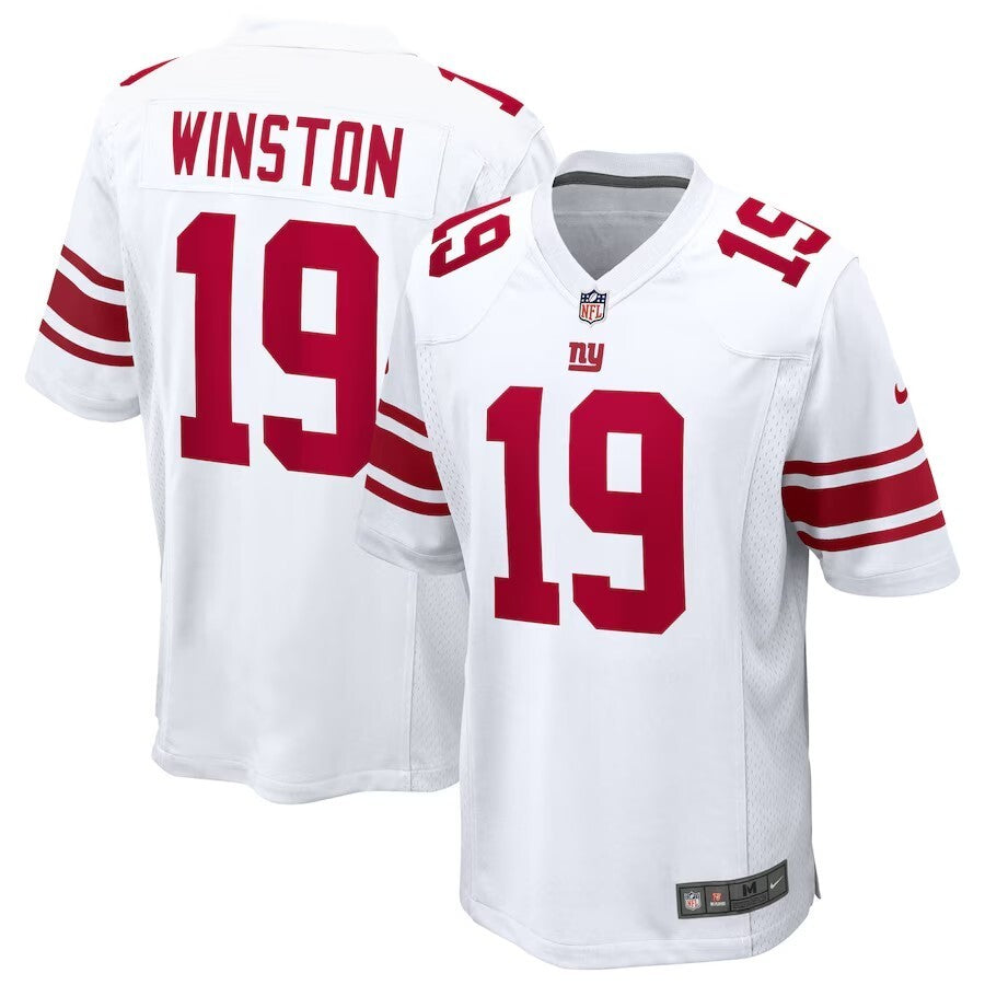 New York Giants #19 Jameis Winston Game Jersey - White Football Jersey football jersey product view 1