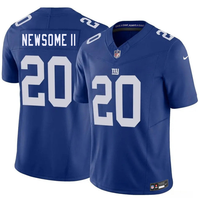 New York Giants #20 Greg Newsome II Blue 2026 F.U.S.E. Vapor Untouchable Limited Football Jersey football jersey product view 1