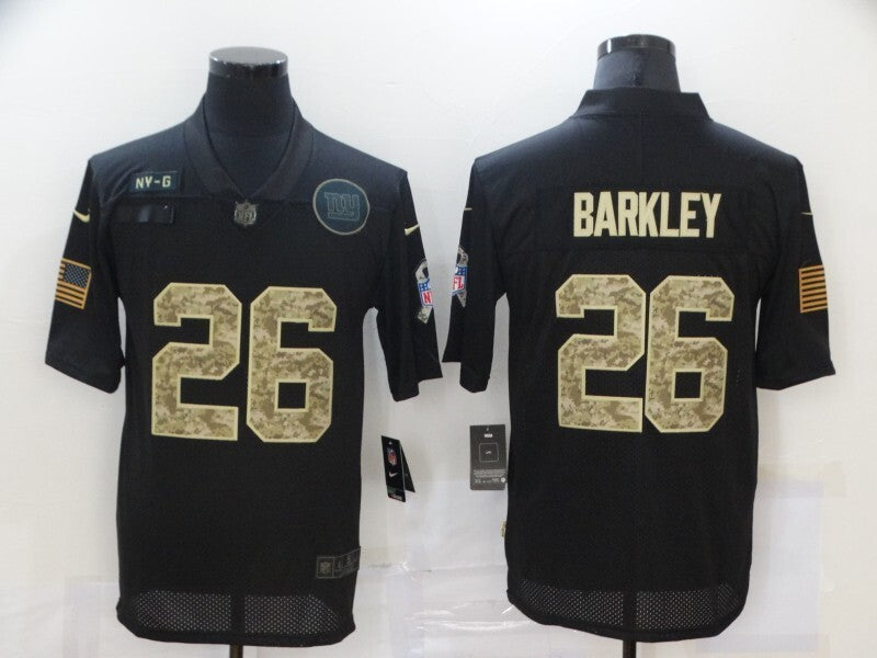 New York Giants #26 Saquon Barkley 20 Salute Camo Text 648 Football Jersey football jersey product view 1