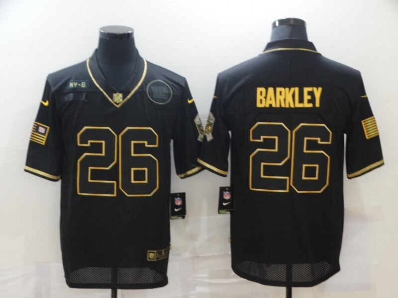 New York Giants #26 Saquon Barkley 20 Salute Retro Gold 754 Football Jersey football jersey product view 1