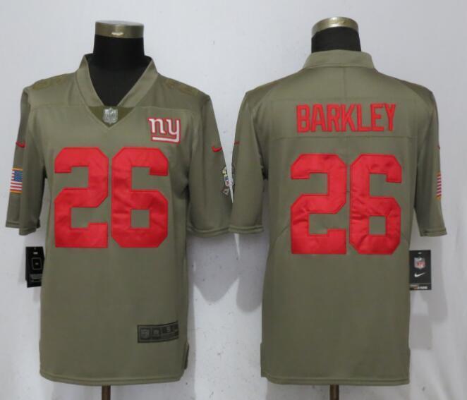 New York Giants #26 Saquon Barkley Olive Salute To Service Limited Jersey Football Jersey football jersey product view 1
