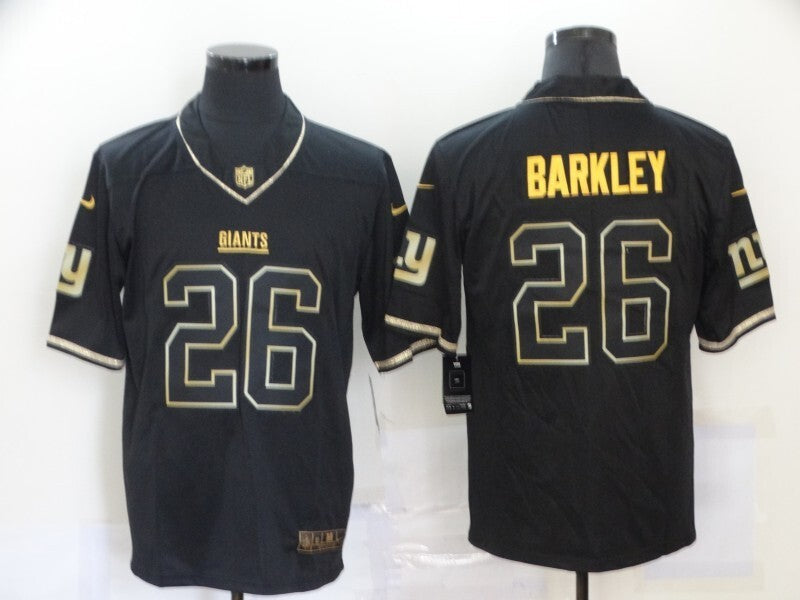 New York Giants #26 Saquon Barkley White Retro Gold 161 Football Jersey football jersey product view 1
