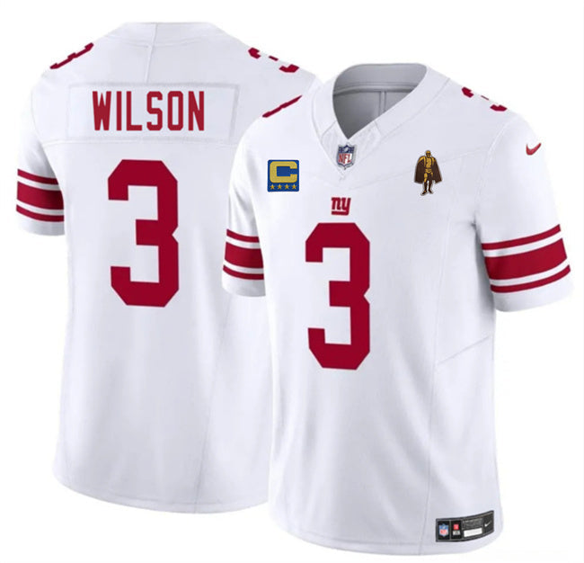 New York Giants #3 Russell Wilson White 2025 F.U.S.E. With 4-star C Patch And Football Jersey football jersey product view 1