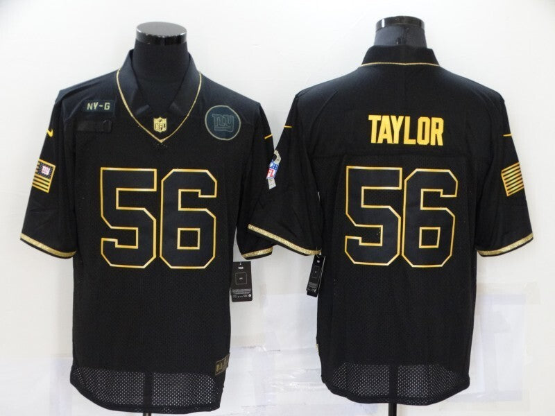 New York Giants #56 Lawrence Taylor 20 Salute Gold Text 634 Football Jersey football jersey product view 1