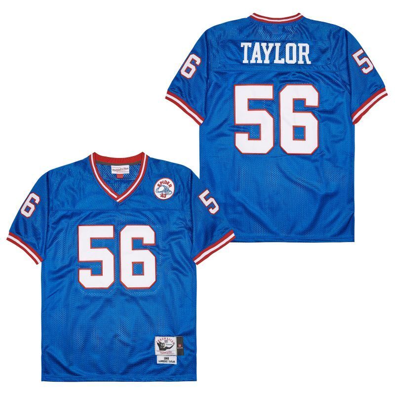New York Giants #56 Lawrence Taylor Giants simms 56 Blue Style 3 Football Jersey football jersey product view 1