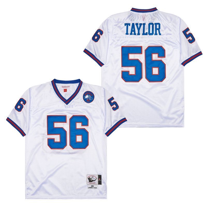 New York Giants #56 Lawrence Taylor Giants simms 56 White Style 3 Football Jersey football jersey product view 1