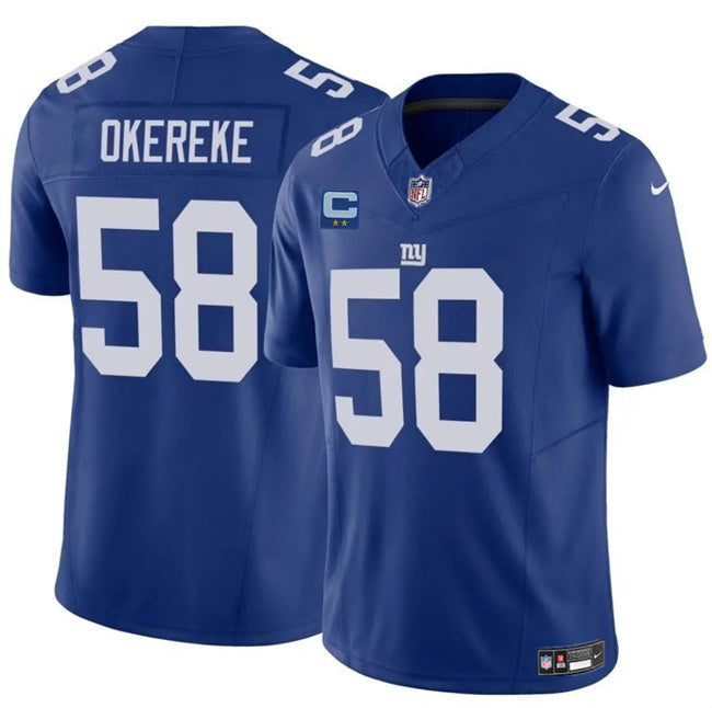 New York Giants #58 Bobby Okereke Blue 2025 F.U.S.E. With 2-Star C Patch Football Jersey football jersey product view 1
