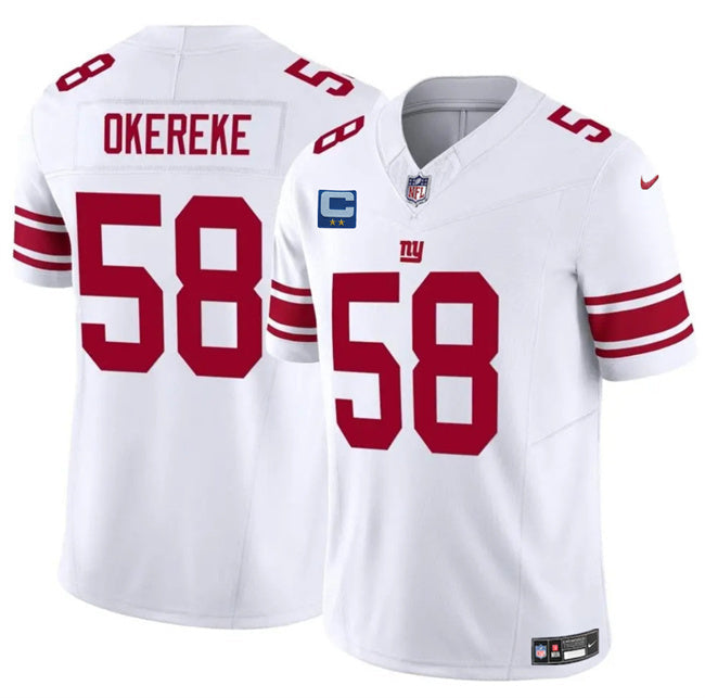 New York Giants #58 Bobby Okereke White 2025 F.U.S.E. With 2-Star C Patch Football Jersey football jersey product view 1