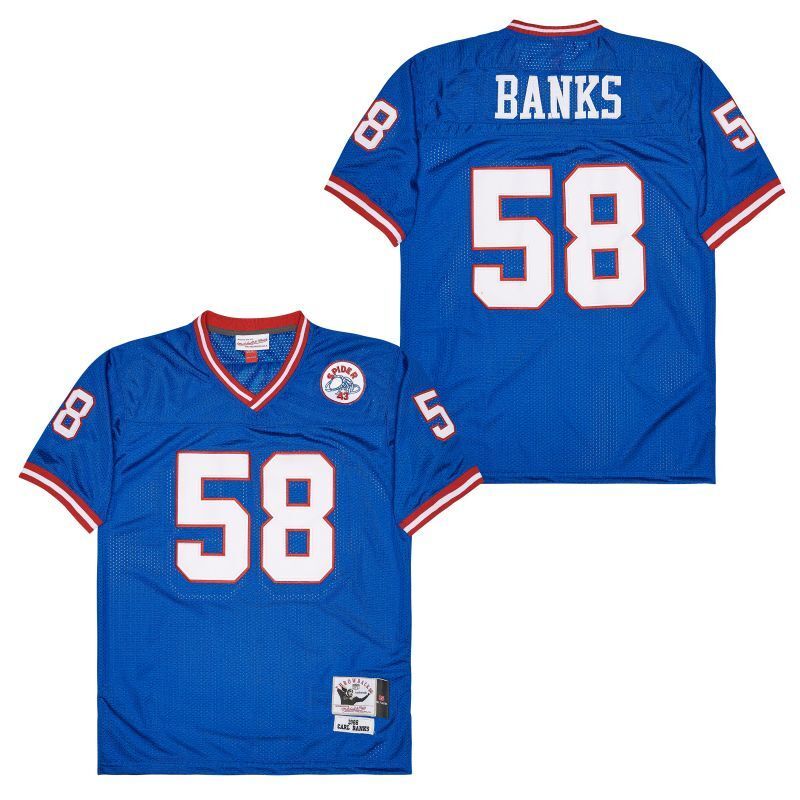 New York Giants #58 Carl Banks Giants simms 58 Blue Style 3 Football Jersey football jersey product view 1