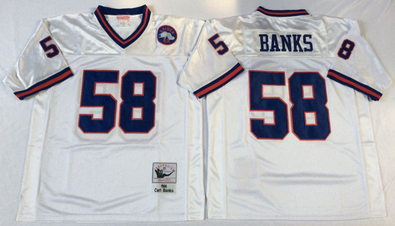 New York Giants #58 Carl Banks Throwback Style 1 Football Jersey football jersey product view 1