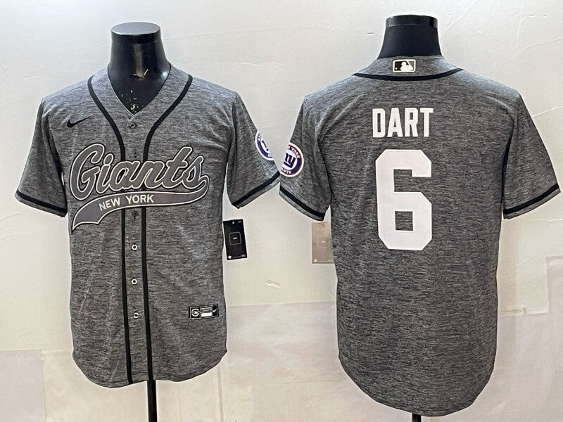 New York Giants #6 Jaxson Dart Giants Collaboration Style 1 Football Jersey football jersey product view 1