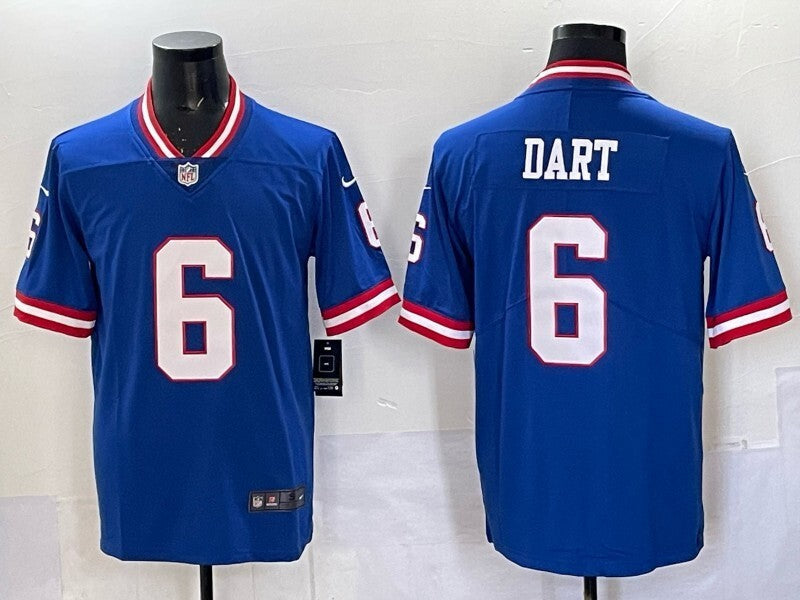 New York Giants #6 Jaxson Dart Giants Retro Football Jersey football jersey product view 1