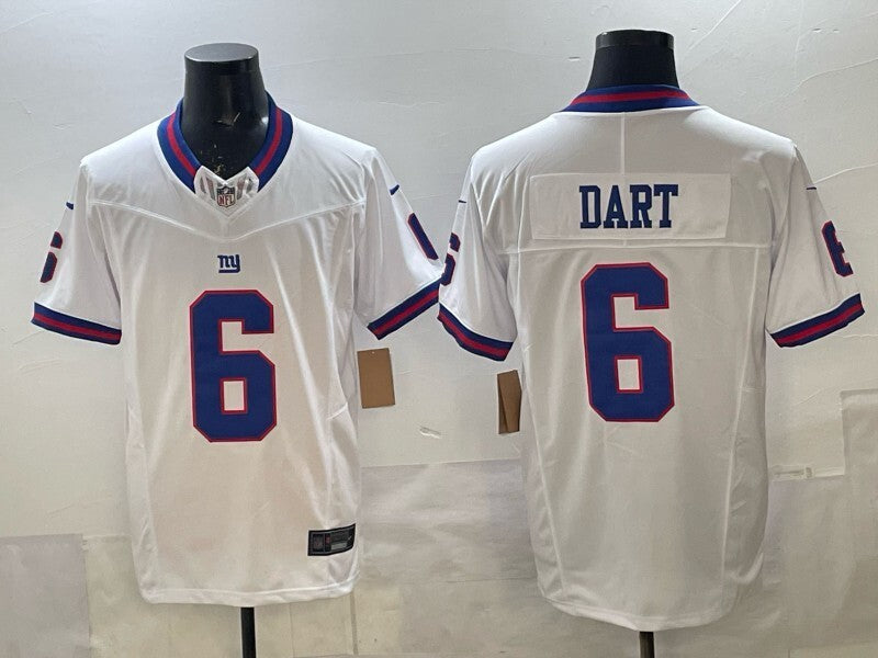 New York Giants #6 Jaxson Dart Giants Retro 5 Edition Football Jersey football jersey product view 1