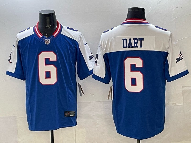 New York Giants #6 Jaxson Dart Giants V3 Football Jersey football jersey product view 1