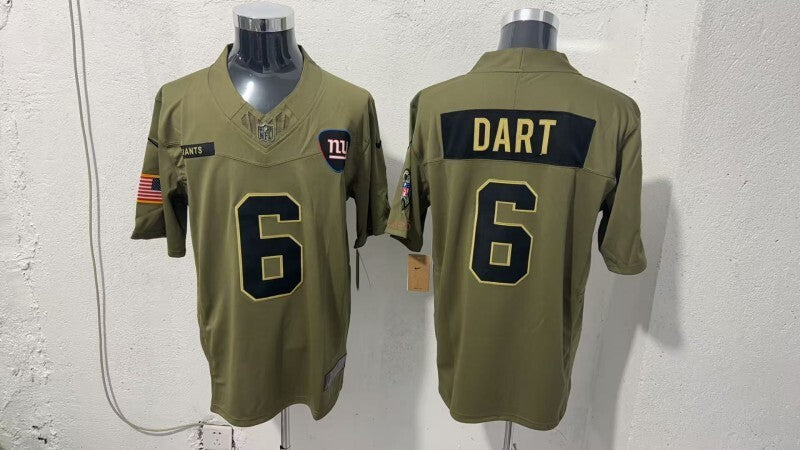 New York Giants #6 Jaxson Dart Style 1 Football Jersey football jersey product view 1