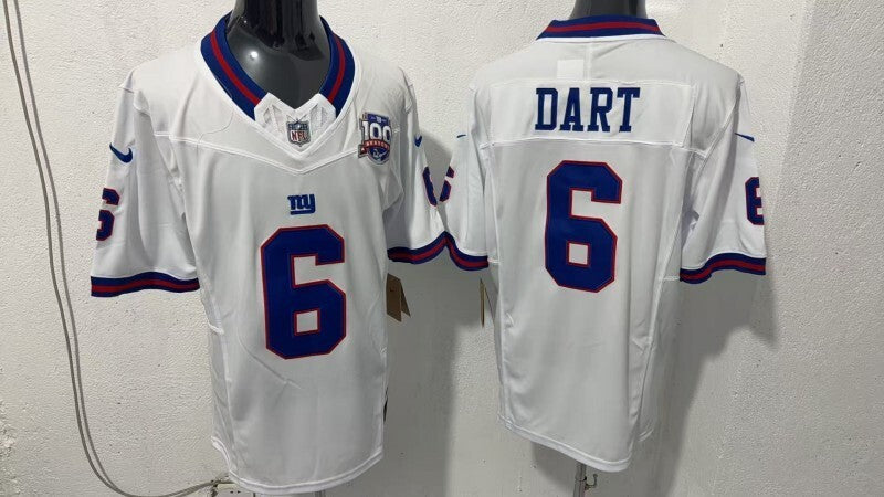 New York Giants #6 Jaxson Dart Style 7 Football Jersey football jersey product view 1